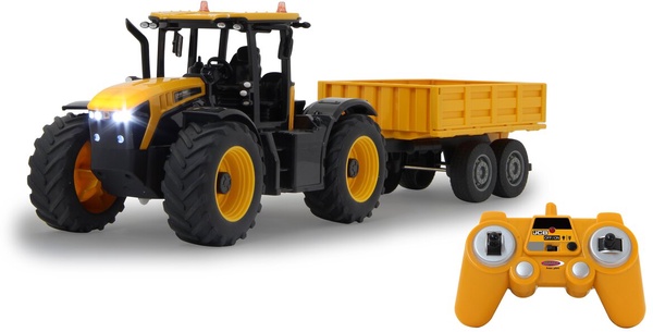 Tractor Teledirigido JCB Fastrac Tractor con Remolque Basculante 1:24 2,4GHz